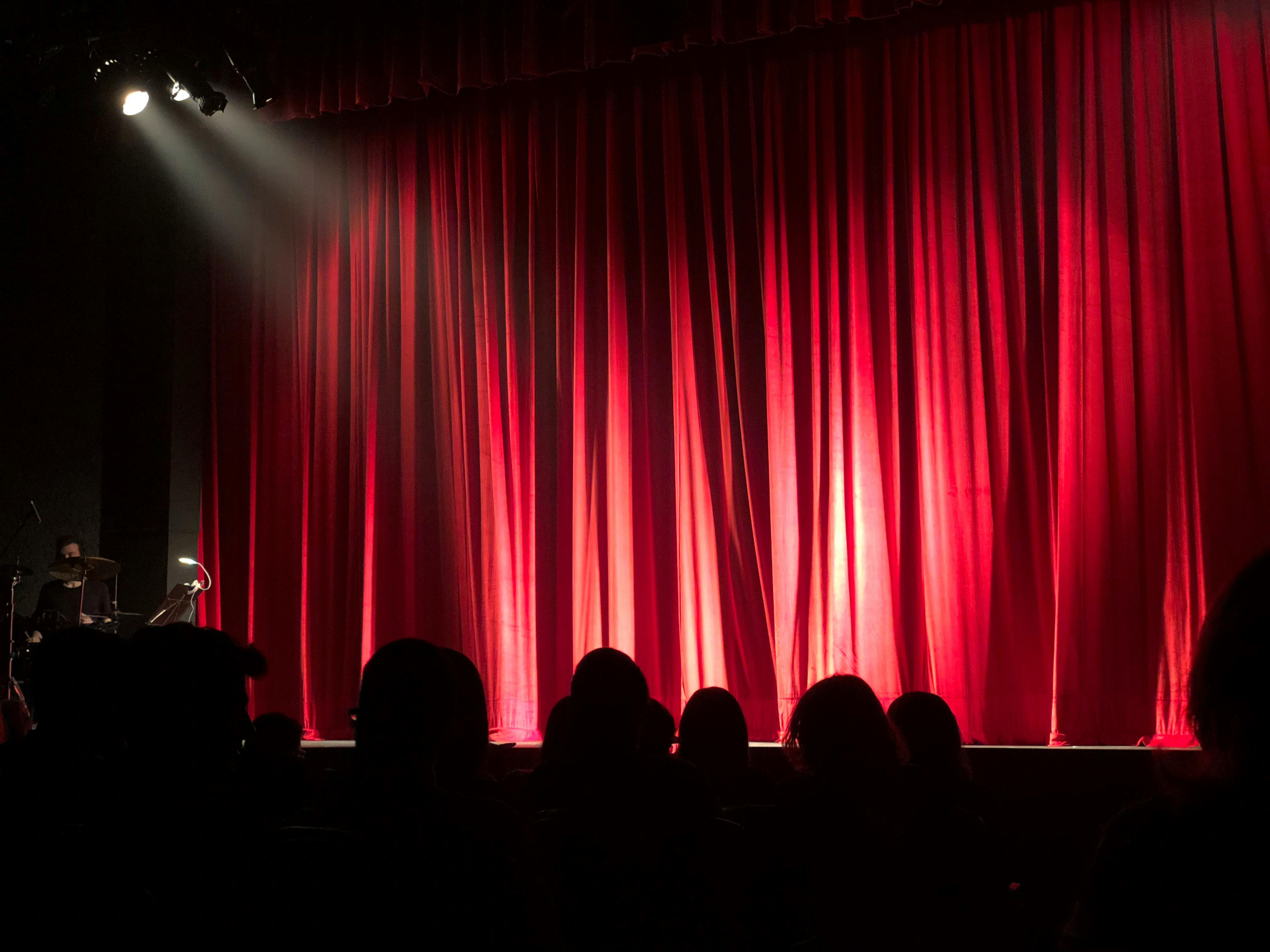 movie theater stage with curtain